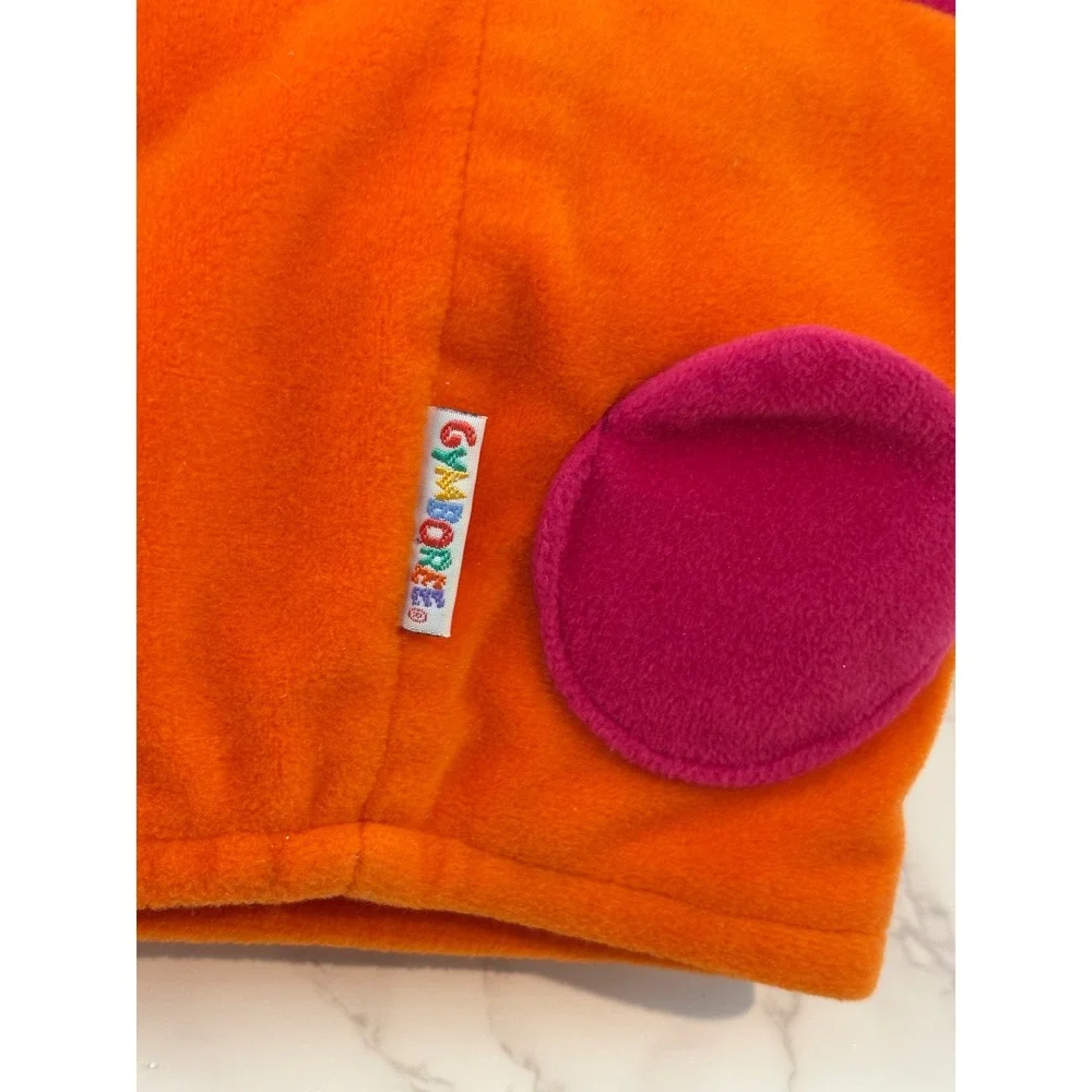 Gymboree Hippo Hand Puppet Orange Pink Polka Dot Fleece Plush Toy Vintage Style‎